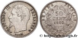 50 centimes Napoléon III, tête nue 1860 Paris F.187/13