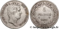 5 francs type Tiolier avec le I, tranche en creux 1831 Lille F.315/27