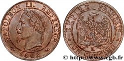 Un centime Napoléon III, tête laurée 1862 Bordeaux F.103/7