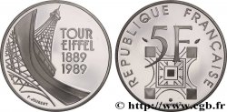 Belle Épreuve argent 5 francs Tour Eiffel 1989 Paris F5.1200 3