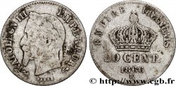 20 centimes Napoléon III, tête laurée, petit module 1866 Bordeaux F.149/6