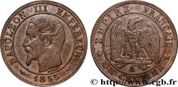 Un centime Napoléon III, tête nue, différent levrette 1855 Paris F.102/15