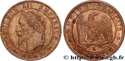 Un centime Napoléon III, tête laurée 1862 Bordeaux F.103/7