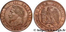 Un centime Napoléon III, tête laurée 1862 Bordeaux F.103/7