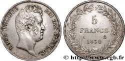 5 francs type Tiolier sans le I, tranche en relief 1830  Paris F.314/1