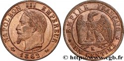 Un centime Napoléon III, tête laurée 1862 Bordeaux F.103/7