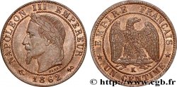 Un centime Napoléon III, tête laurée 1862 Bordeaux F.103/7