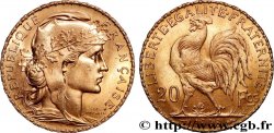 20 francs or Coq, Liberté Égalité Fraternité 1908 Paris F.535/2