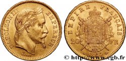 20 francs or Napoléon III, tête laurée 1864 Strasbourg F.532/9 SUP55 