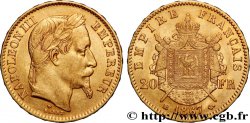 20 francs or Napoléon III, tête laurée 1867 Strasbourg F.532/16
