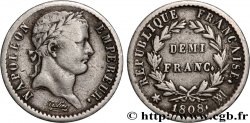 Demi-franc Napoléon Ier tête laurée, République française 1808 Marseille F.177/12