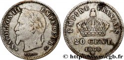 20 centimes Napoléon III, tête laurée, grand module 1868 Strasbourg F.150/5