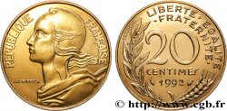 20 centimes Marianne, BU (Brillant Universel), frappe médaille 1992 Pessac F.156/34