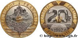 20 francs Mont Saint-Michel BU (Brillant Universel), frappe médaille 1992 Pessac F.403/6