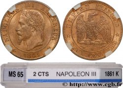 Deux centimes Napoléon III, tête laurée 1861 Bordeaux F.108/3