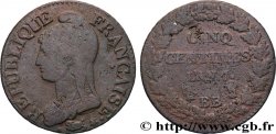 Cinq centimes Dupré, grand module 1799 Strasbourg/Paris F.115/64