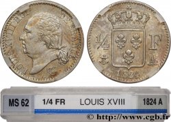 1/4 franc Louis XVIII  1824 Paris F.163/31