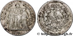 5 francs Union et Force, Union serré, avec glands intérieurs et gland extérieur 1801 Bayonne F.288/161