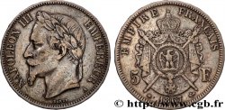 5 francs Napoléon III, tête laurée 1867 Paris F.331/10