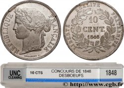 Concours de 10 centimes, essai en étain par Desboeufs 1848 Paris VG.3136 var.