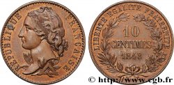 Concours de 10 centimes, essai en cuivre par Magniadas, premier revers 1848 Paris VG.3143 