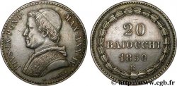 VATICAN ET ÉTATS PONTIFICAUX 20 Baiocchi Pie IX an IV 1850 Rome