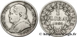 VATICANO Y ESTADOS PONTIFICIOS 1 Lire Pie IX type grand buste an XXI 1866 Rome