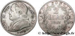 VATICANO Y ESTADOS PONTIFICIOS 2 Lire Pie IX an XXII 1867 Rome