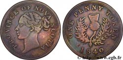 CANADA 1 Penny Token Nova Scotia Victoria / chardon 1840  VF 