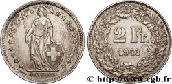 SUISSE 2 Francs Helvetia 1943 Berne - B