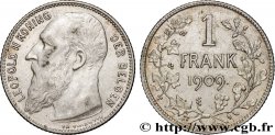 BELGIUM 1 Frank (Franc) Léopold II légende flamande 1909 