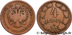 AUSTRIA 4 Kreuzer aigle bicéphale 1861 Vienne