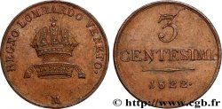 ITALY - LOMBARDY-VENETIA 3 Centesimi 1822 Milan - M