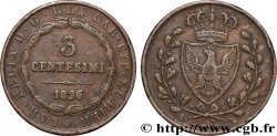 ITALIA - REINO DE CERDEÑA 3 Centesimi type au “L” 1826 Turin