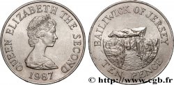 ISLA DE JERSEY 10 Pence Elisabeth II - dolmen La Pouquelaye de Faldouet 1987 Llantrisant