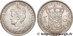 NETHERLANDS - KINGDOM OF THE NETHERLANDS - WILHELMINA 1 Gulden 1916 