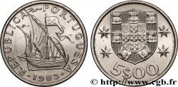 PORTUGAL 5 Escudos Voilier / emblème 1983 Lisbonne