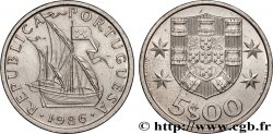 PORTUGAL 5 Escudos emblème 1986 Lisbonne