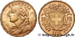 GOLD, PALLADIUM & PLATINUM INVESTMENT 20 Francs  Vreneli   1914 Berne