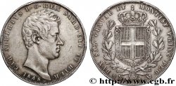 ITALIE - ROYAUME DE SARDAIGNE - CHARLES-ALBERT 5 Lire  1848 Gênes