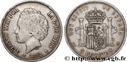 ESPAGNE 5 Pesetas Alphonse XIII 2e type 1892 Madrid