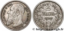 BELGIUM - KINGDOM OF BELGIUM - LEOPOLD II 2 Francs légende française 1909 