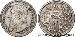 BÉLGICA 2 Francs Léopold II légende flamande 1904 