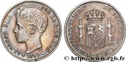 SPANIEN 1 Peseta Alphonse XIII 3e type de buste 1899 Madrid