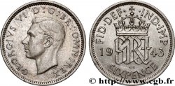 VEREINIGTEN KÖNIGREICH 6 Pence Georges VI 1943 