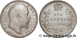 BRITISH INDIA 1 Rupee (Roupie) Edouard VII 1907 Calcutta