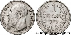 BELGIUM 1 Frank (Franc) Léopold II légende flamande 1909 