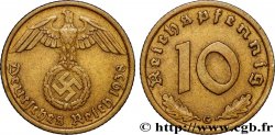 GERMANY 10 Reichspfennig aigle surmontant une swastika 1938 Karlsruhe - G