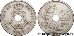 BELGIQUE 25 Centimes Léopold II 1909 Bruxelles