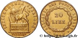 ITALIE - RÉPUBLIQUE DE VENISE 20 Lire 1848 Venise